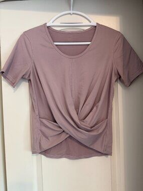 Lululemon Do the Daily crisscross mauve short cropped sleeve tee